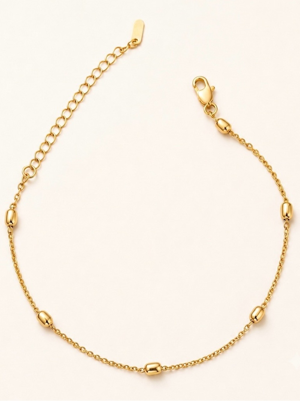 3/$40! Minimalist Gold Bead Anklet - 14k Gold Plated, Water Resistant Summer